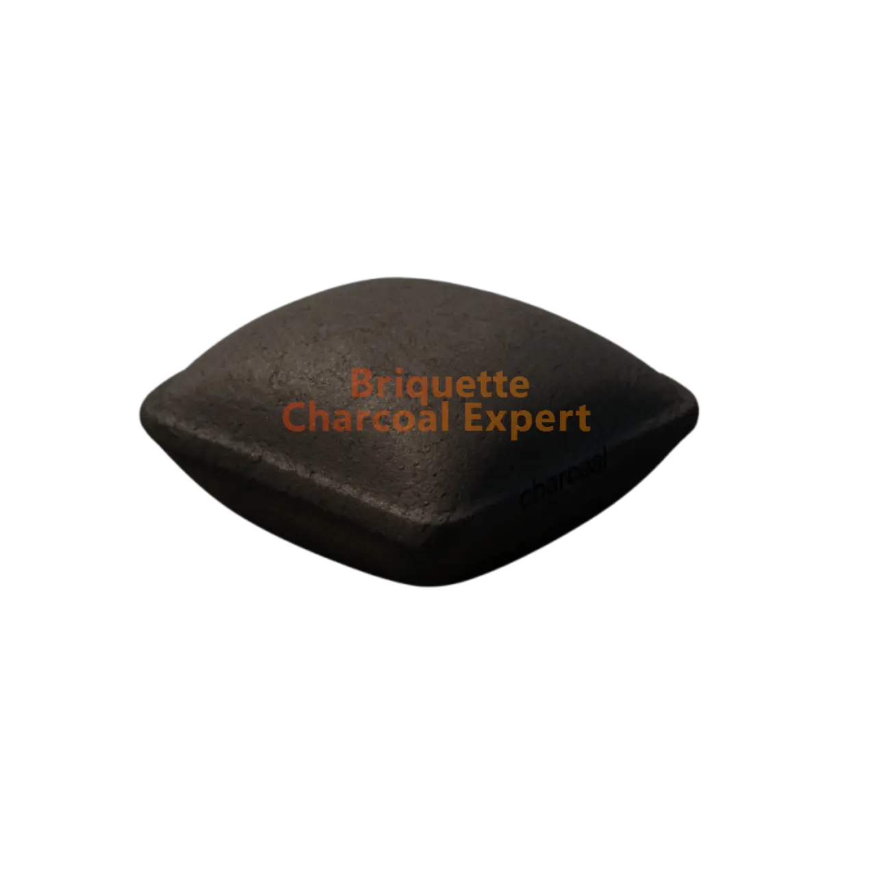 Pillow-shaped BBQ charcoal for stable stacking